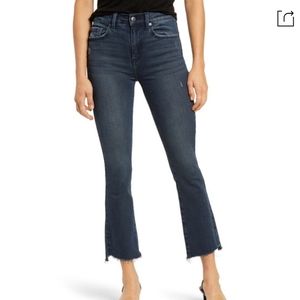 Pistola Lennon high waist raw hem crop flare jeans